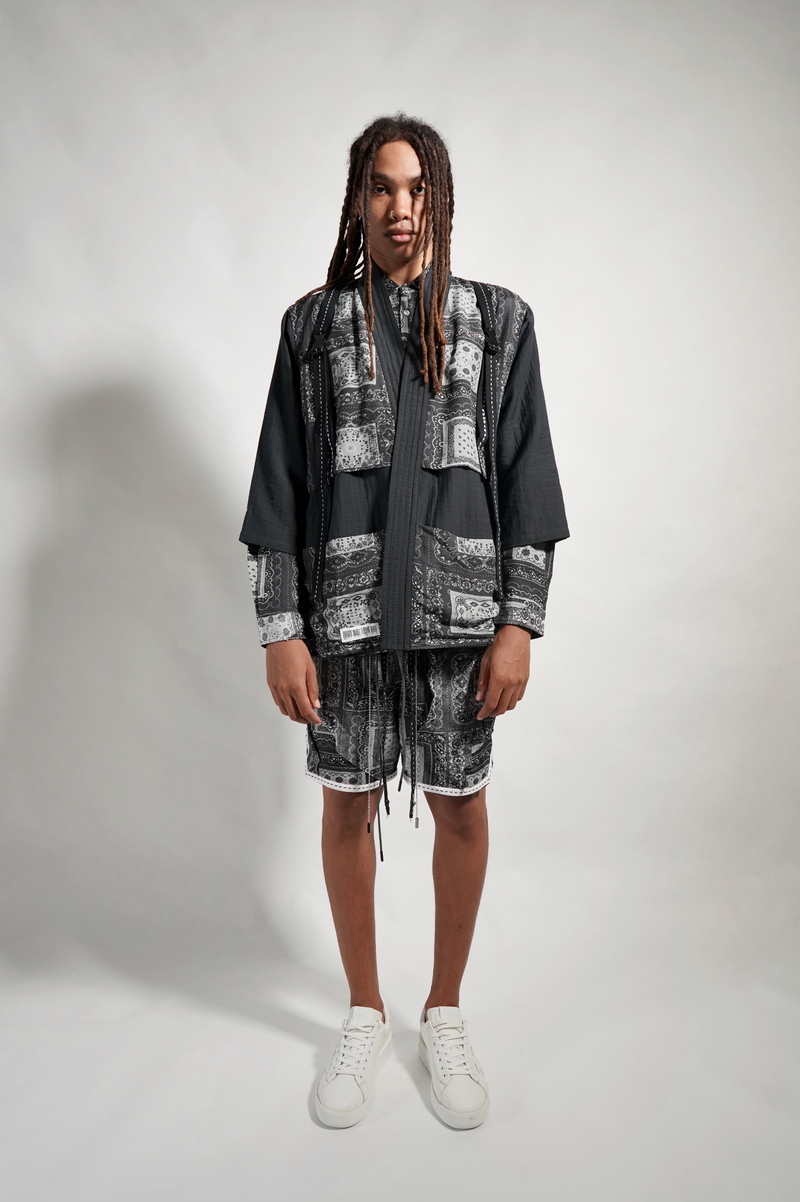 FISHERMAN KIMONO - BLACK