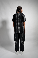 SPLICED PAISLEY TEE - BLACK