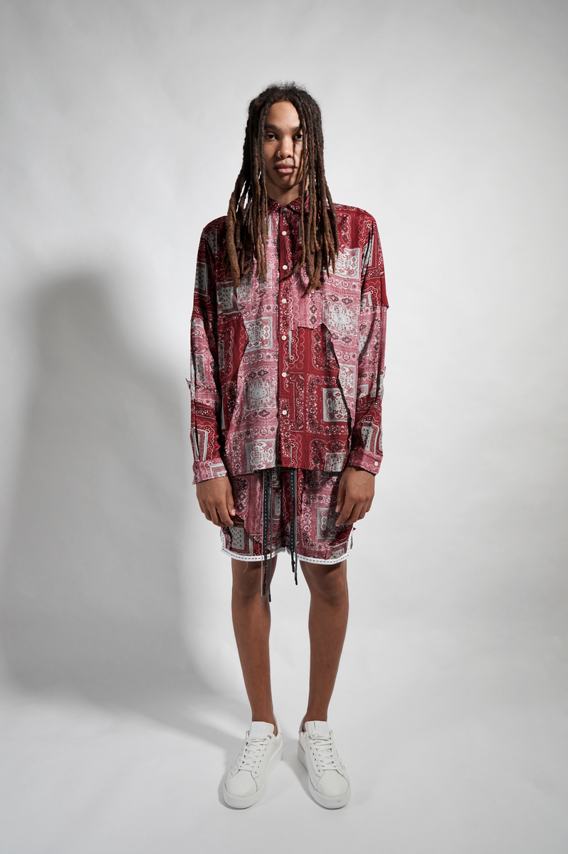 PAISLEY CUT ME UP SHORT - RED