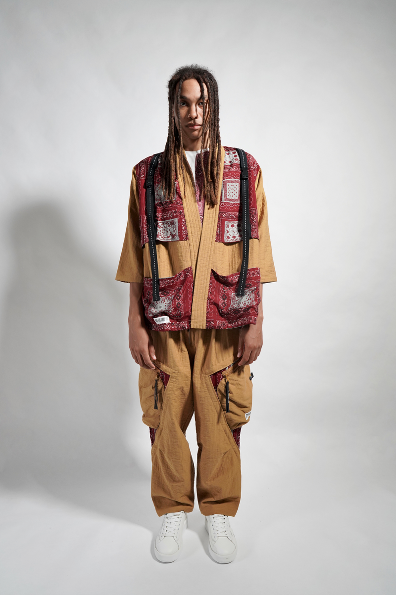 PATCH PAISLEY CARGO PANT - TAN