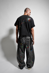 DECONSTRUCTED PAINT EMBROIDERED TEE