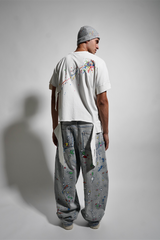 DECONSTRUCTED PAINT EMBROIDERED TEE