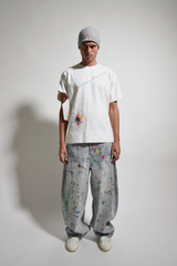 DECONSTRUCTED PAINT EMBROIDERED TEE