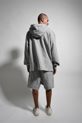 PAINT EMBROIDERED KIMONO X HOODIE