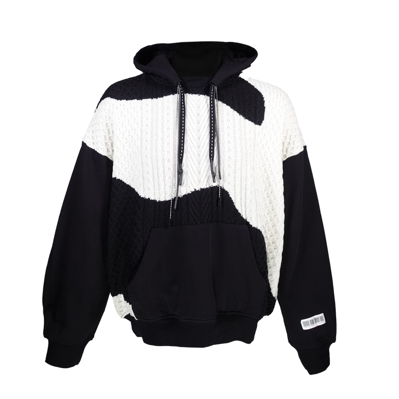 CAMO CABLE KNIT SWEATER HOODIE