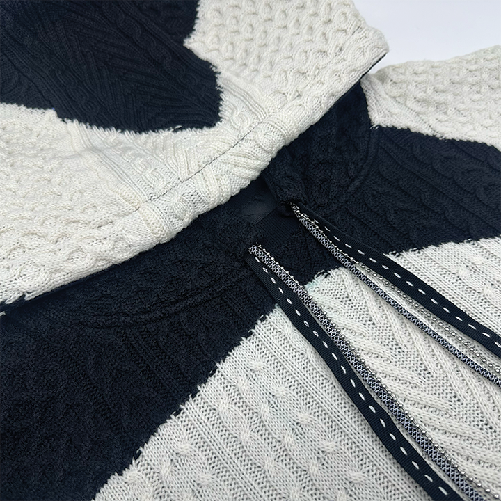 CAMO CABLE KNIT SWEATER HOODIE