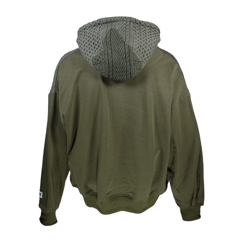 CAMO CABLE KNIT SWEATER HOODIE