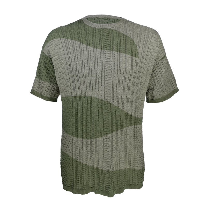 CAMO CABLE KNIT SWEATER TEE