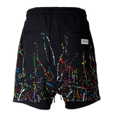 PAINT EMBROIDERED DROP CROTCH KNIT SHORT