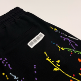 PAINT EMBROIDERED DROP CROTCH KNIT SHORT