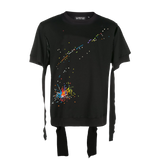 DECONSTRUCTED PAINT EMBROIDERED TEE