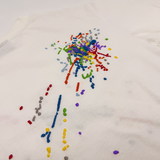 DECONSTRUCTED PAINT EMBROIDERED TEE