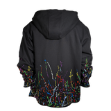 PAINT EMBROIDERED KIMONO X HOODIE