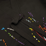 PAINT EMBROIDERED KIMONO X HOODIE