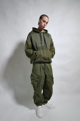 CAMO CABLE KNIT SWEATER HOODIE