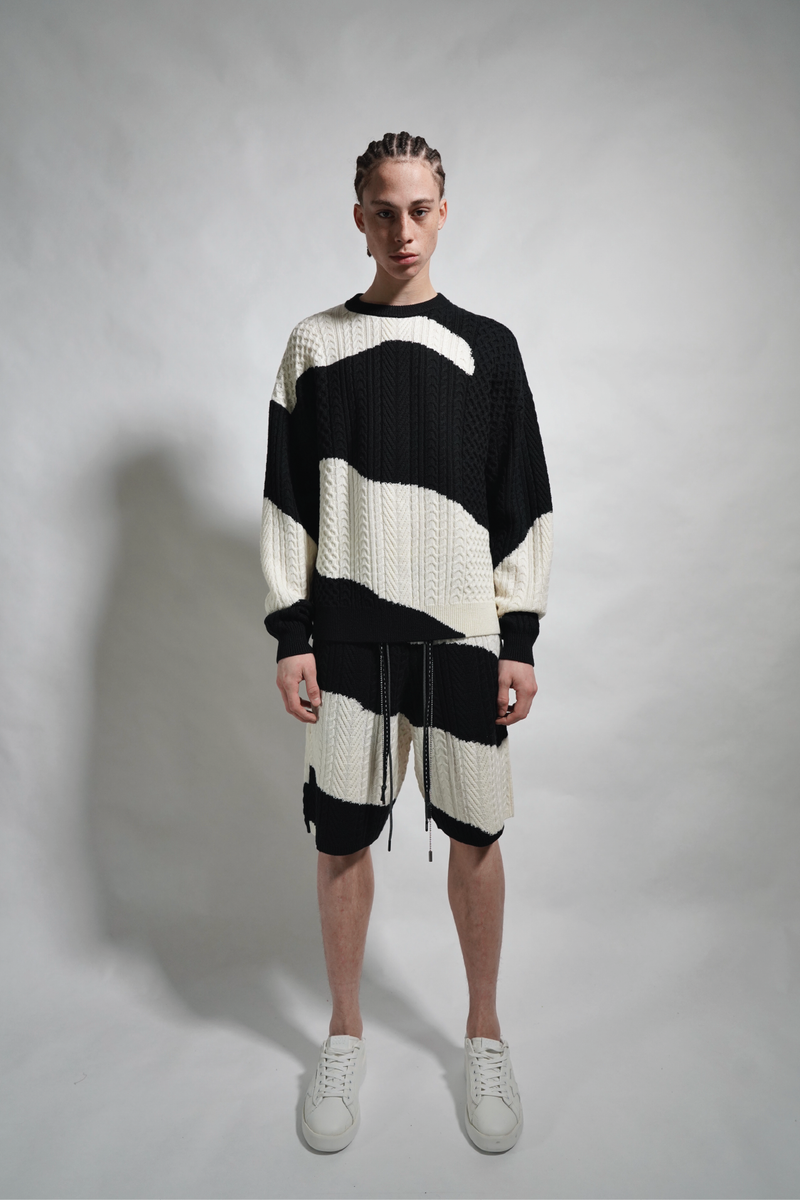 CAMO CABLE KNIT SWEATER