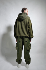 CAMO CABLE KNIT SWEATER HOODIE