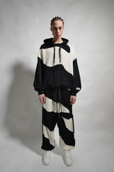 CAMO CABLE KNIT SWEATER HOODIE