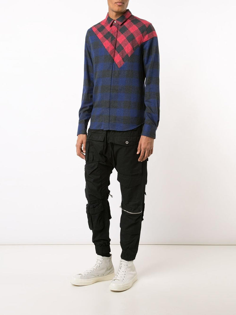 ASYMETRICAL MIX PLAID SHIRT - Mostly Heard Rarely Seen