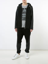ZIP SLEEVE HOODIE - BLACK - Mostly Heard Rarely Seen
