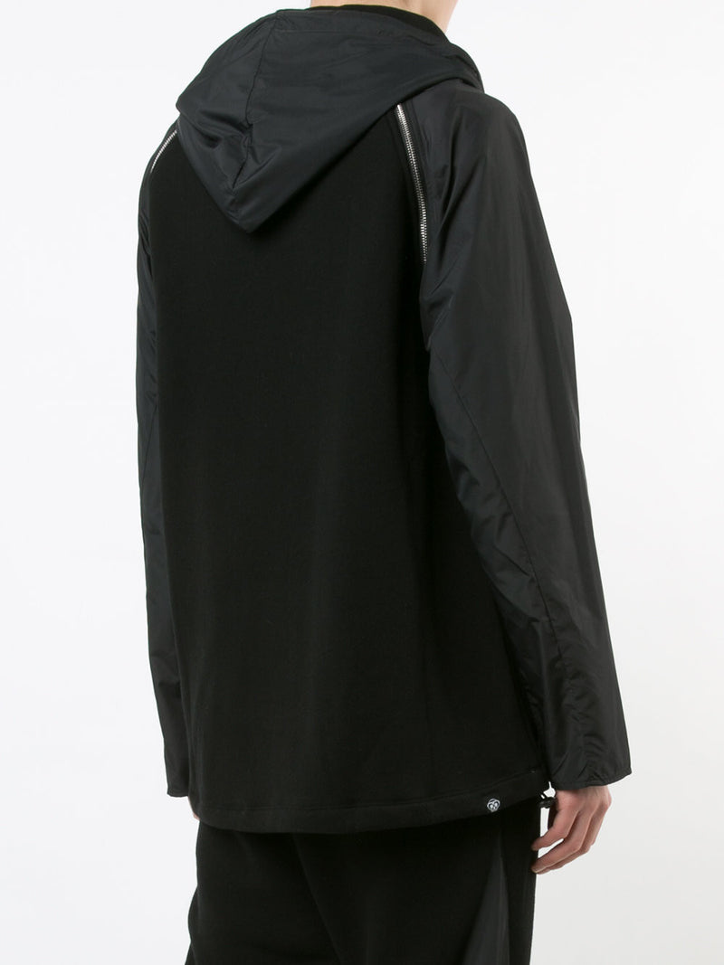 ZIP SLEEVE HOODIE - BLACK - Mostly Heard Rarely Seen