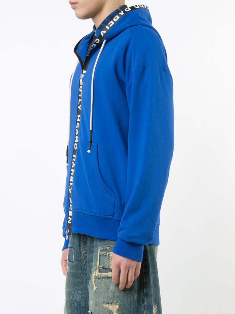 TICKER FEED HOODIE - BLUE - Mostly Heard Rarely Seen