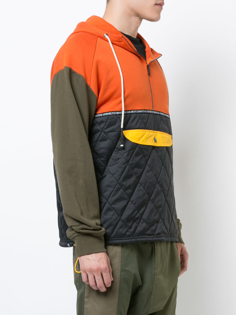 MIXED COLOR AND FABRIC HOODIE - Mostly Heard Rarely Seen