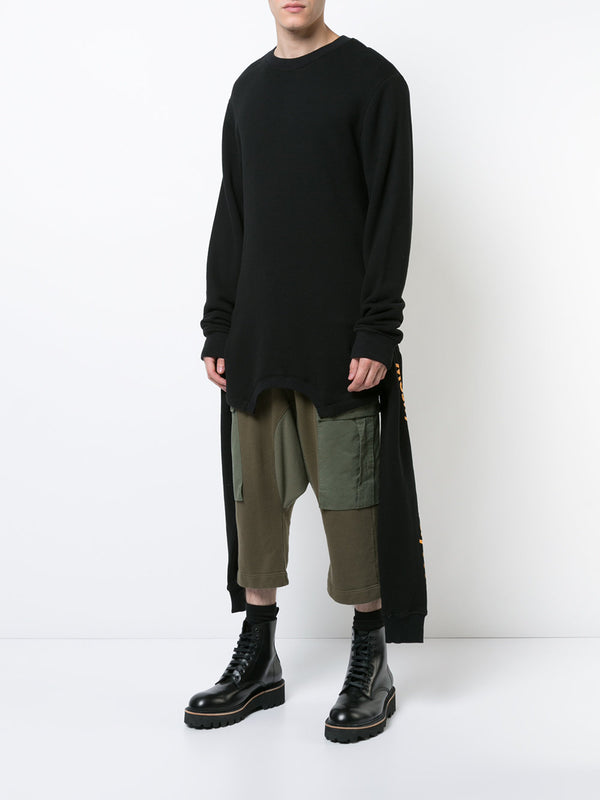 ASYMMETRICAL DOUBLE LAYERED CREW NECK - Mostly Heard Rarely Seen