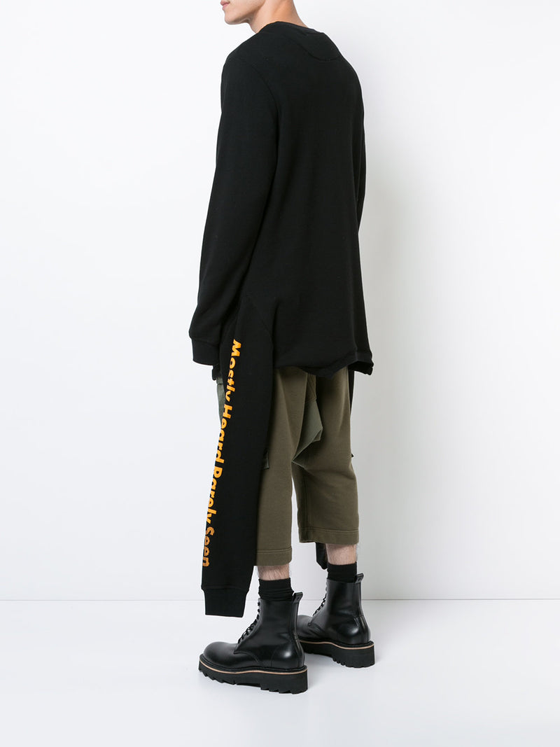 ASYMMETRICAL DOUBLE LAYERED CREW NECK - Mostly Heard Rarely Seen