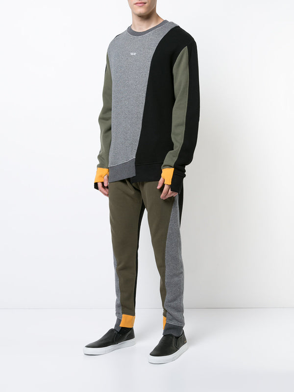 COLOR BLOCKING ASYMMETRICAL CREW NECK - Mostly Heard Rarely Seen