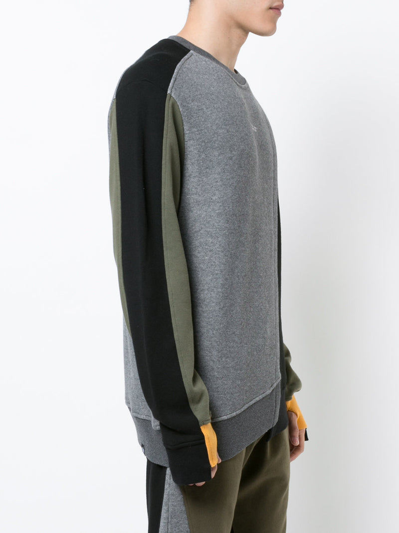 COLOR BLOCKING ASYMMETRICAL CREW NECK - Mostly Heard Rarely Seen