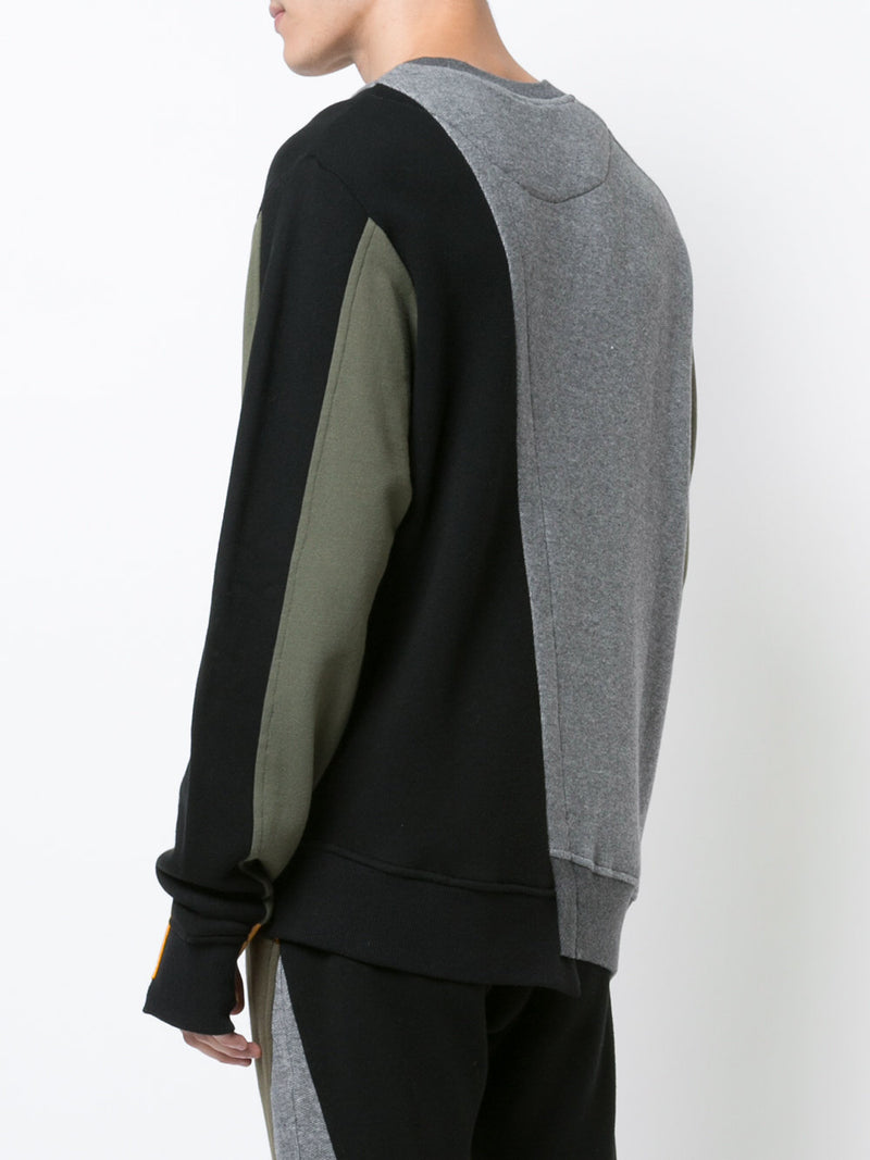 COLOR BLOCKING ASYMMETRICAL CREW NECK - Mostly Heard Rarely Seen
