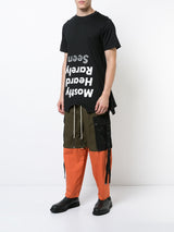 BLACK 4 SLEEVES UPSIDE DOWN LOGO T-SHIRT - Mostly Heard Rarely Seen