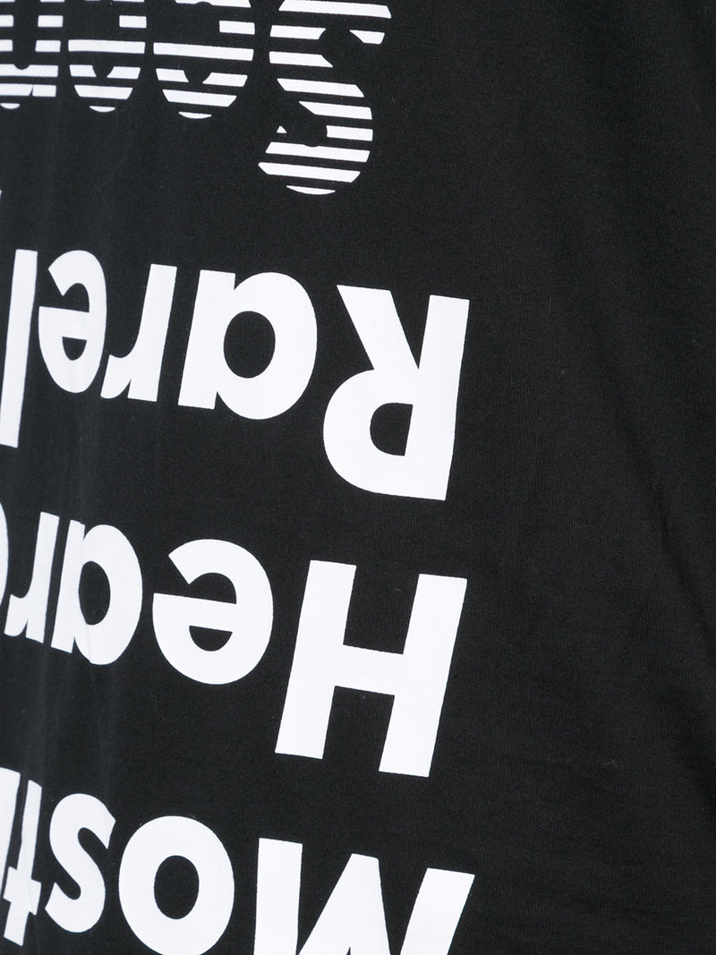 BLACK 4 SLEEVES UPSIDE DOWN LOGO T-SHIRT - Mostly Heard Rarely Seen