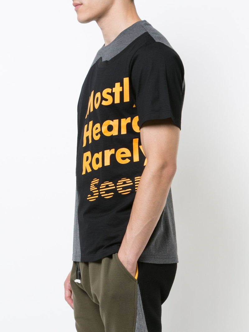 BLACK T-SHIRT ON H. GREY T-SHIRT - Mostly Heard Rarely Seen