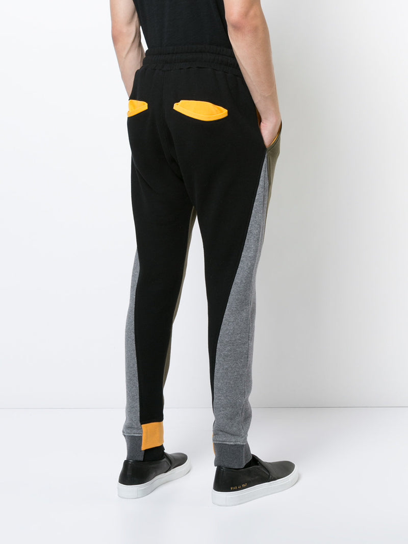 COLOR BLOCKING OFF SET LEG JOGGER (GREEN/BLACK) - Mostly Heard Rarely Seen