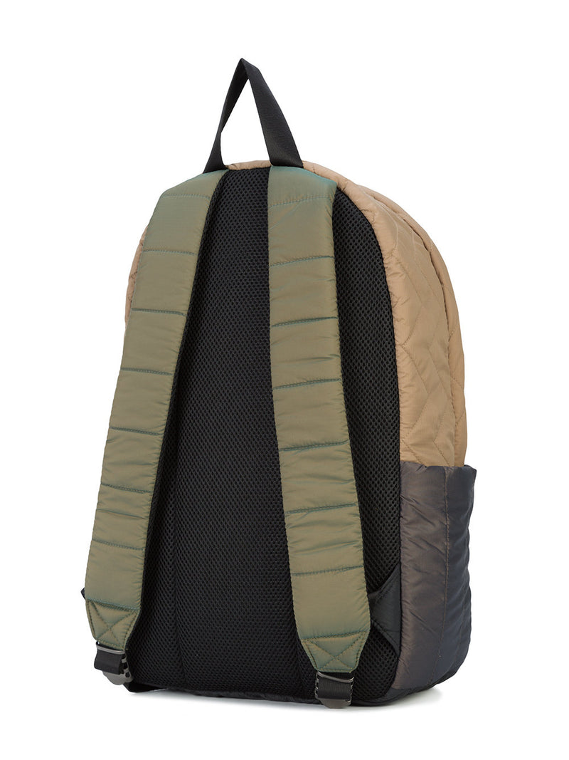 MULTI-PATTERN QUILTED COLOR BLOCKING BACKPACK - Mostly Heard Rarely Seen