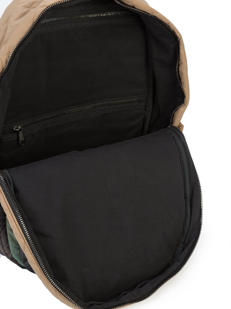 MULTI-PATTERN QUILTED COLOR BLOCKING BACKPACK - Mostly Heard Rarely Seen