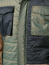 MULTI-PATTERN QUILTED COLOR BLOCKING M-65 JACKET - Mostly Heard Rarely Seen