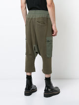 DROP CROTCH MIXED GREEN FABRIC JOGGER AND CARGO HYBRID - Mostly Heard Rarely Seen