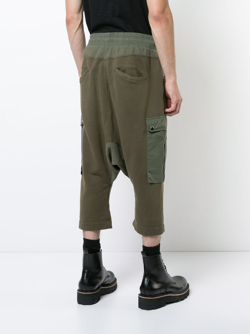 DROP CROTCH MIXED GREEN FABRIC JOGGER AND CARGO HYBRID - Mostly Heard Rarely Seen