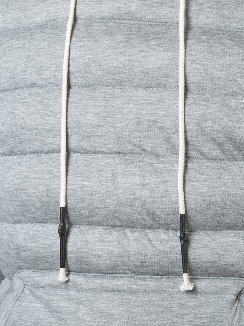KNIT QUILTED PULL OVER GREY HOODIE - Mostly Heard Rarely Seen
