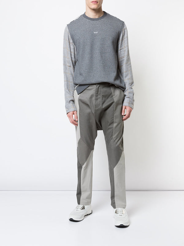 MIXED MEDIA DROP CROTCH TROUSER - Mostly Heard Rarely Seen