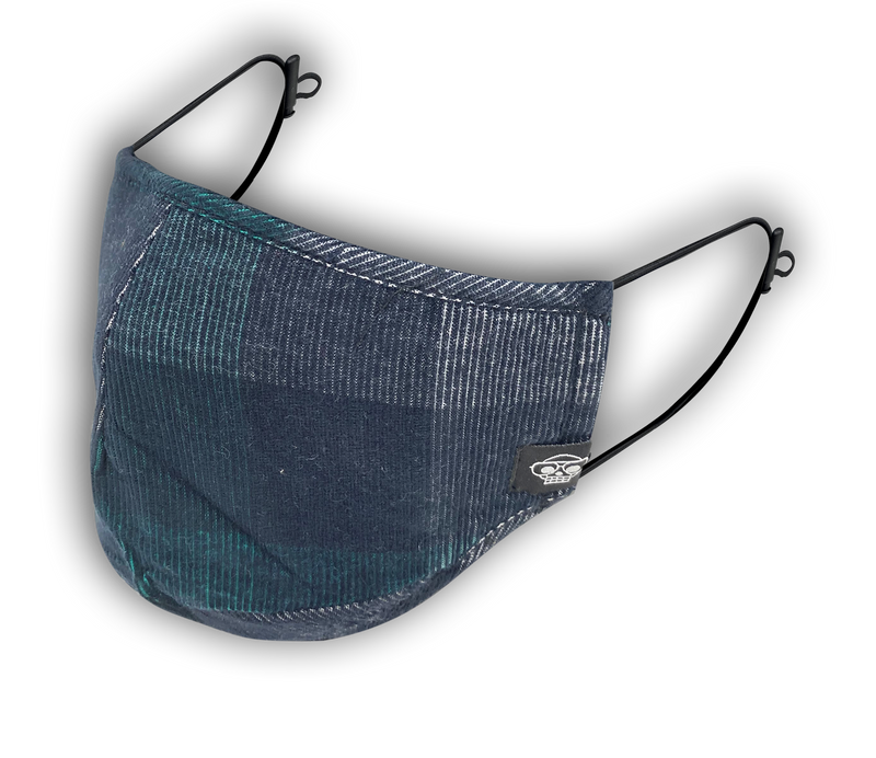 BLACK/GREEN PLAID MHRS FACE MASK - Mostly Heard Rarely Seen