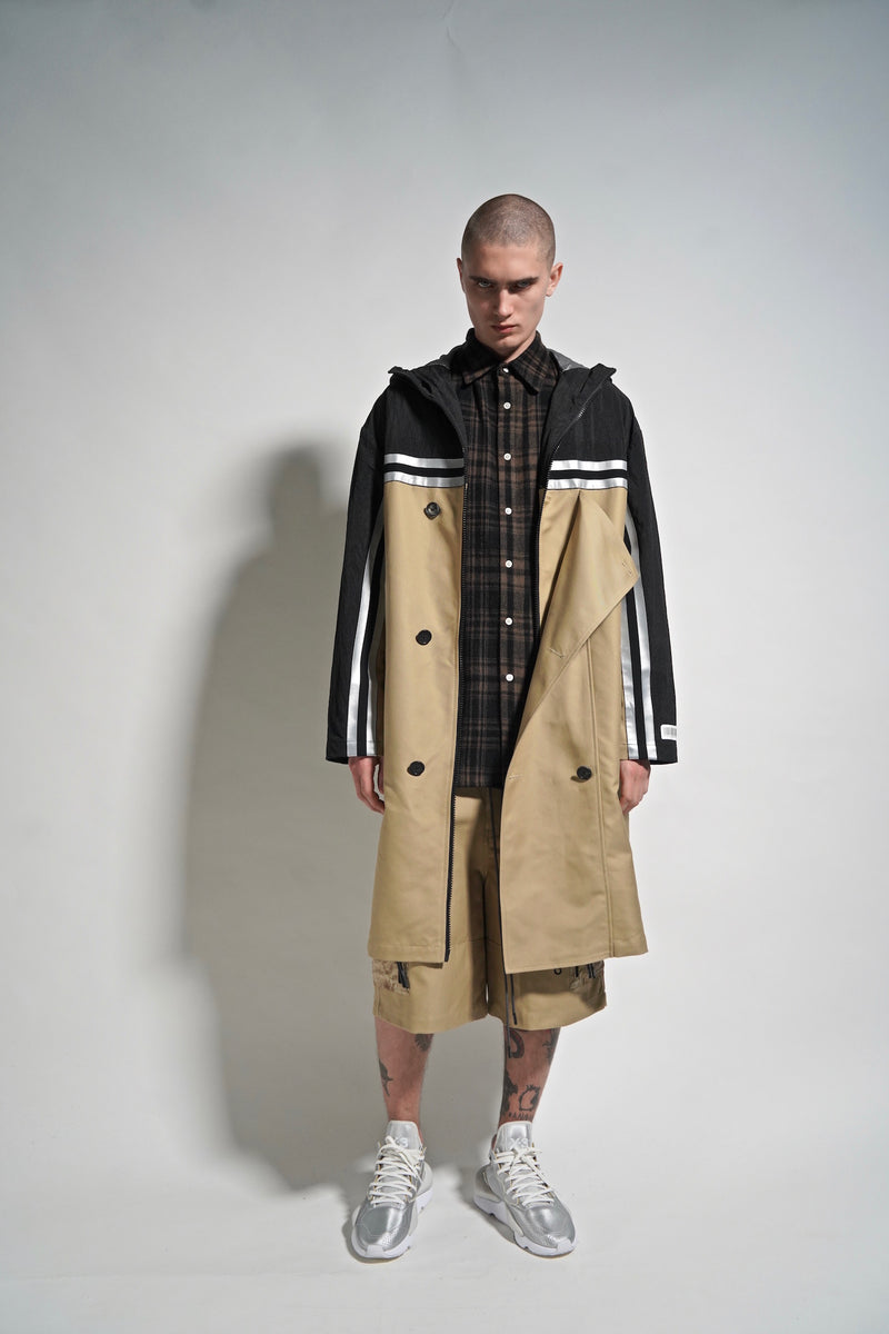 MIXED UP RAIN JACKET KHAKI/BLACK - Mostly Heard Rarely Seen
