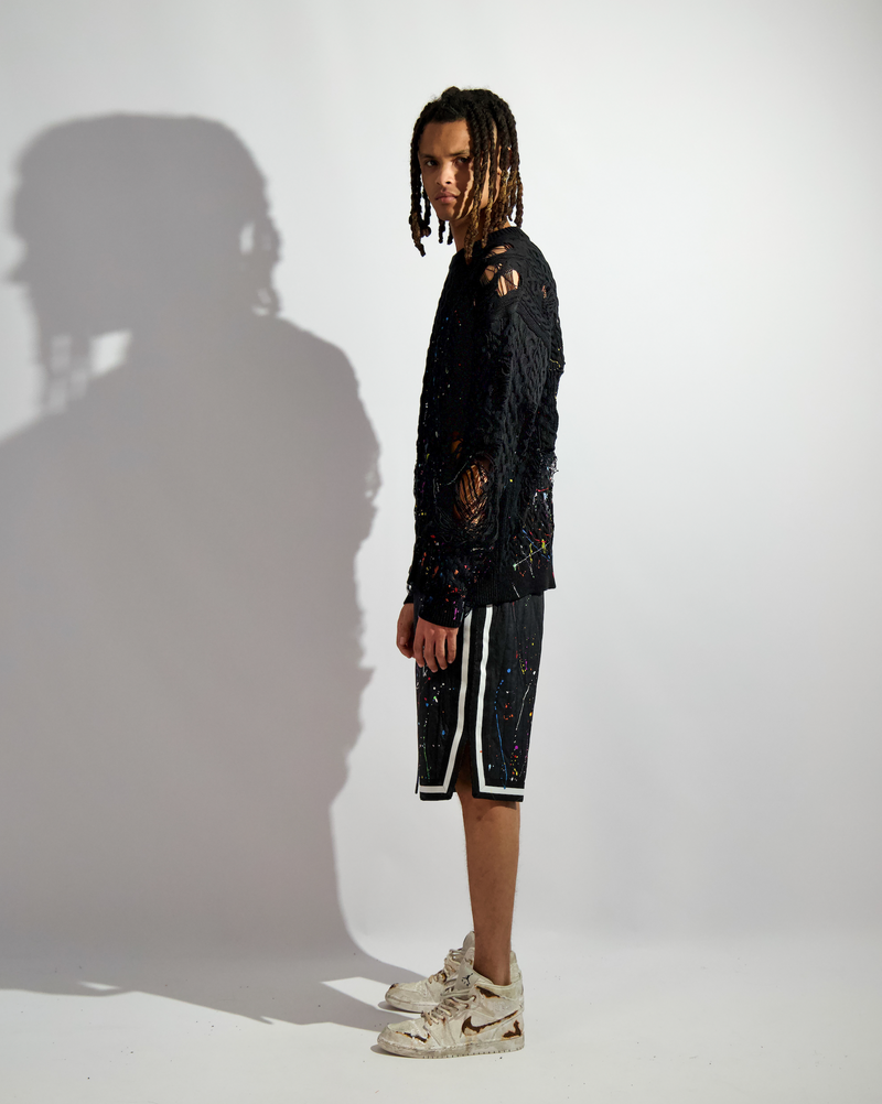 "DISTRESSED SPLATTER PAINT" SWEATER - Mostly Heard Rarely Seen