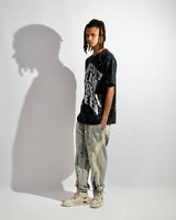 "WARPED TEXT SPLATTER PAINT" TEE - Mostly Heard Rarely Seen