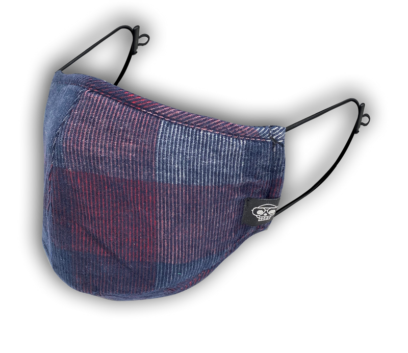 RED/NAVY PLAID MHRS FACE MASK - Mostly Heard Rarely Seen