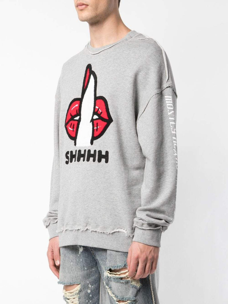 SHHH CREWNECK HEATHER GREY - Mostly Heard Rarely Seen