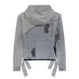 "KNIT HOODED DENIM" JACKET - Mostly Heard Rarely Seen